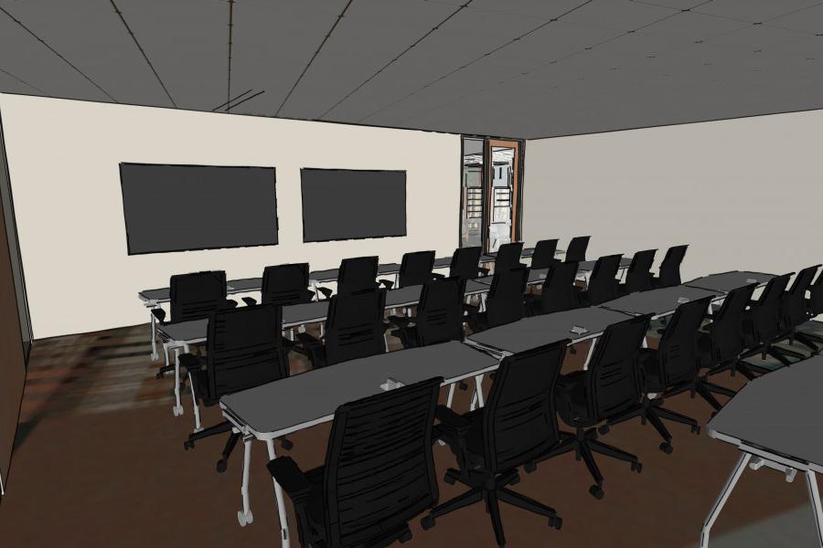 各种大小的教室和学习空间都计划用于翻新的图书馆.